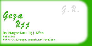 geza ujj business card